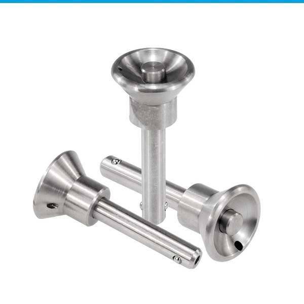 Kugelsperrbolzen 10x20mm Edelstahl - Schnellspannstift Mit 20cm Draht