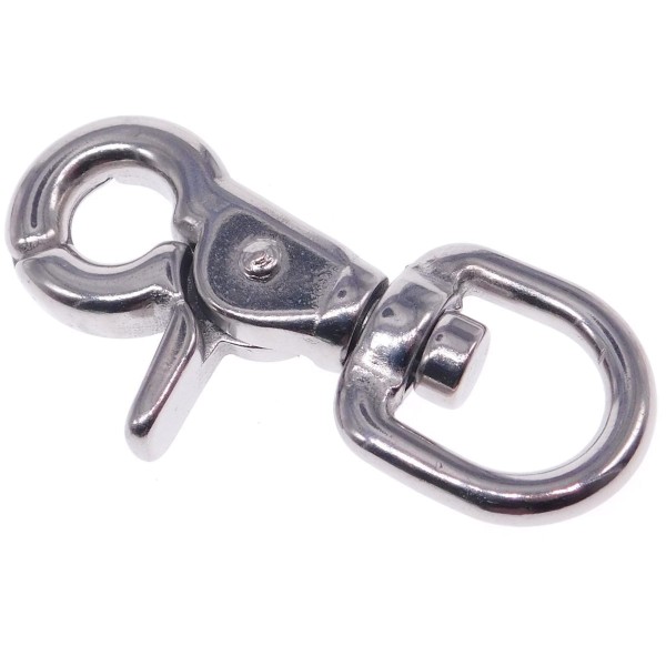 Schnapphaken mit Wirbelauge aus Edelstahl A4 AISI 316 #085340