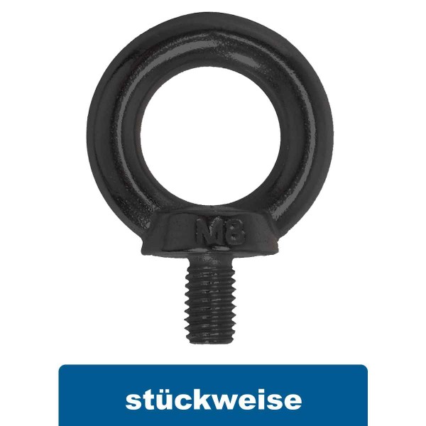 Ringschraube Edelstahl A4 AISI 316 chemisch geschwärzt ähnl. DIN 580