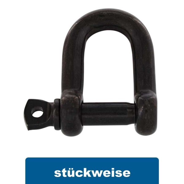 Schäkel Edelstahl A4 schwarz runde Form #8258
