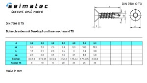 DIN 7504 A2 Form O Bohrschrauben Mit Blechschrauben-Gew., Mit Senkkop - Foto 10