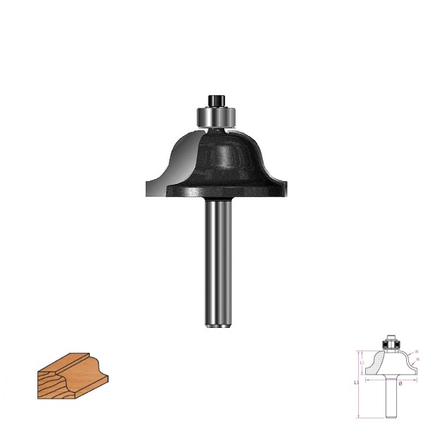 Profilfräser A mit Kugellager HM #0332130