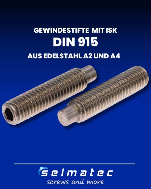 madenschrauben nach DIN 915 mit Innensechskant Edelstahl A2 und A4