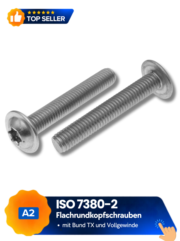 ISO-7380-2-A2-Flachrundkopfschrauben-mit-Bund-TX