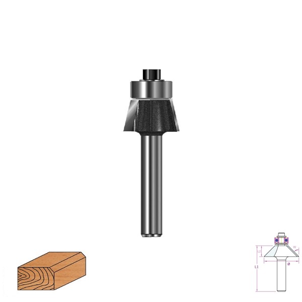 Fasefräser mit Kugellager Hartmetall für Oberfräsen #03320930