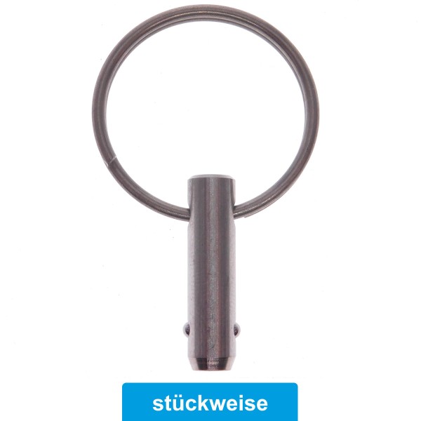 Kugelsperrbolzen Edelstahl 1.4401 selbstsichernd mit Ring