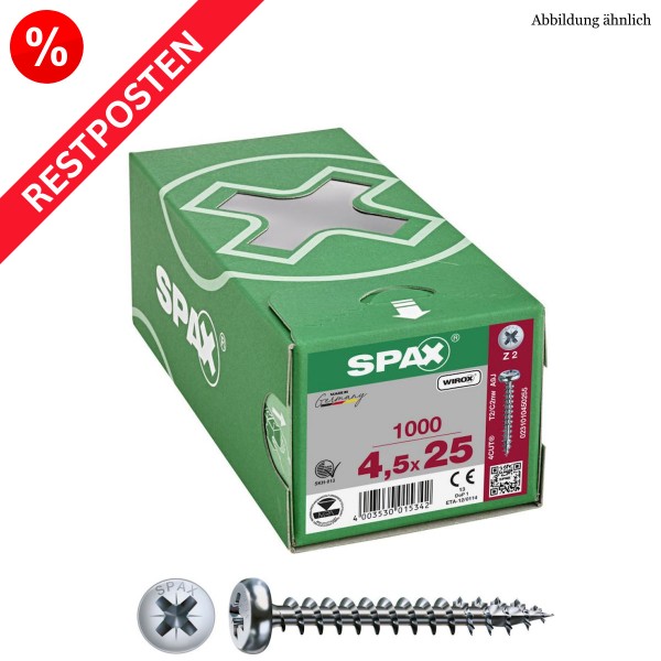 SPAX Universalschrauben PAN-HEAD PZ-Antrieb WIROX Restposten - 4,5x25