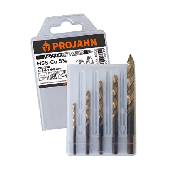 Spiralbohrer HSS-Co 5% DIN 338 Typ N PROSTEP im 5tlg. Satz