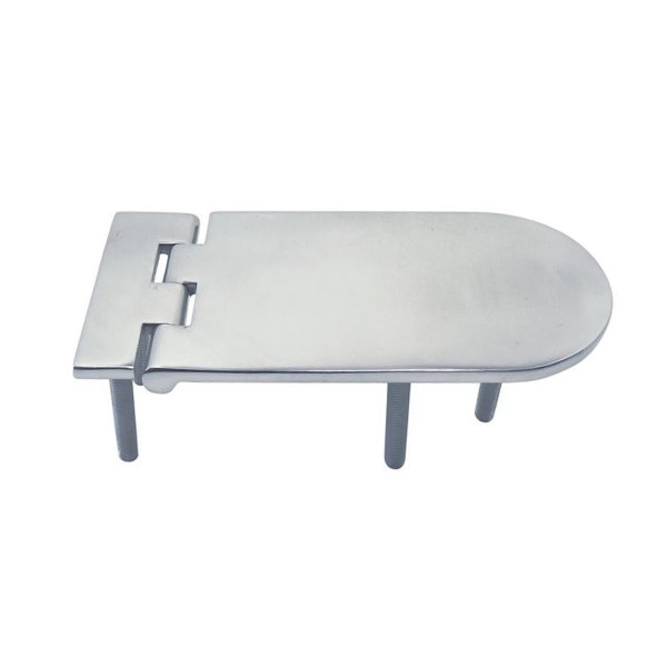 Möbelscharnier mit Gewinde M6x45 Edelstahl A4 134x65x4 mm #8913