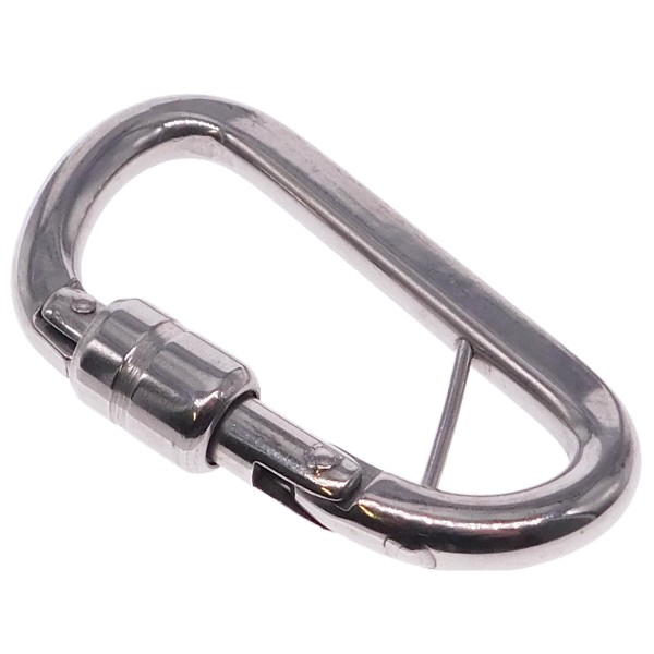 Karabinerhaken mit Springverschluss und Steg Edelstahl A4 #8956