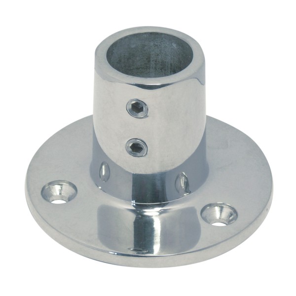 Relingfuß mit runder Grundplatte 90° A4-AISI 316 #082010