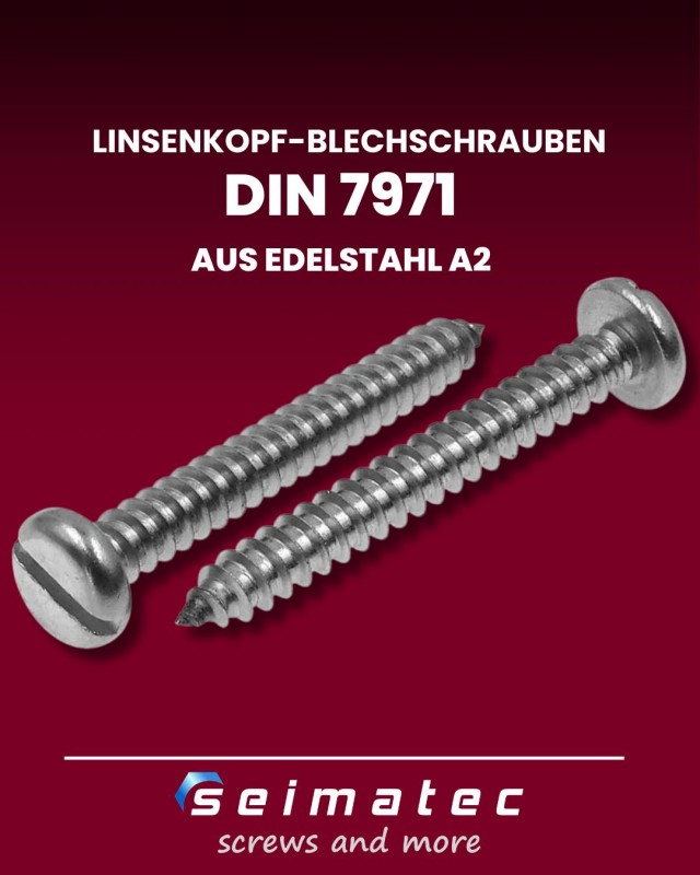 Blechschrauben aus Edelstahl A2 DIN 7971