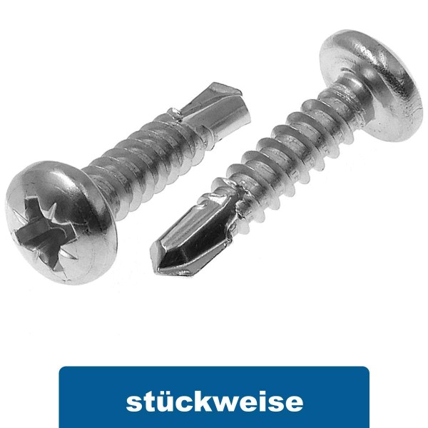 Bohrschrauben Edelstahl A2 Linsenkopf für Alu DIN 7504 Kreuzschlitz PZ