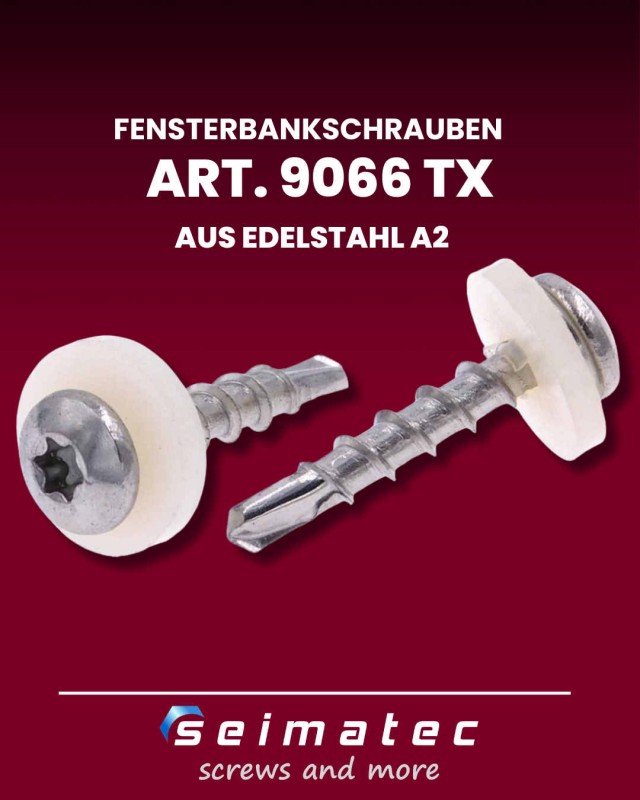 9066-Fensterbankschrauben-TX-GG-mit-Polyscheibe-und-Bohrspitze-Edelstahl-A2