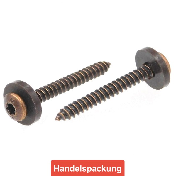 Fensterbankschraube A2 Feingewinde TX Polyamidscheibe braun - B2B