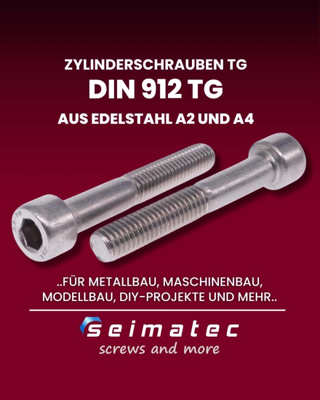 DIN 912 Innensechskantschrauben mit Teilgewinde aus Edelstahl A2 und A4