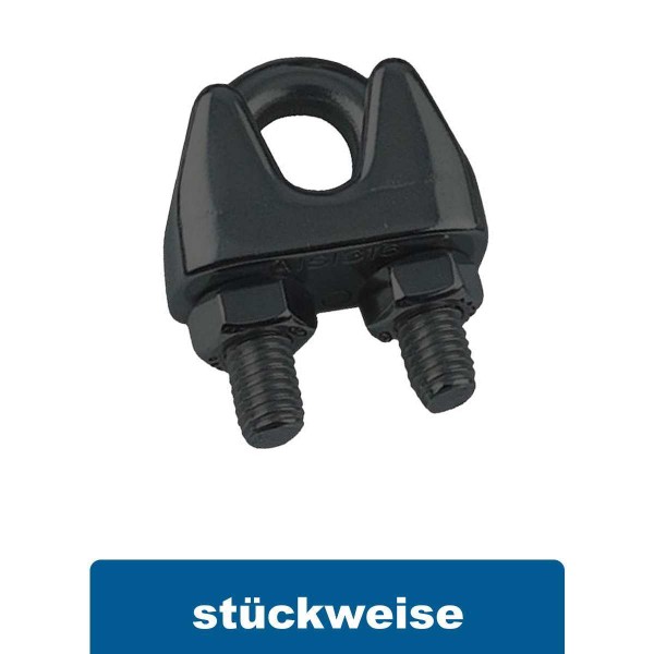 Drahtseilklemme Edelstahl A4 schwarz matt