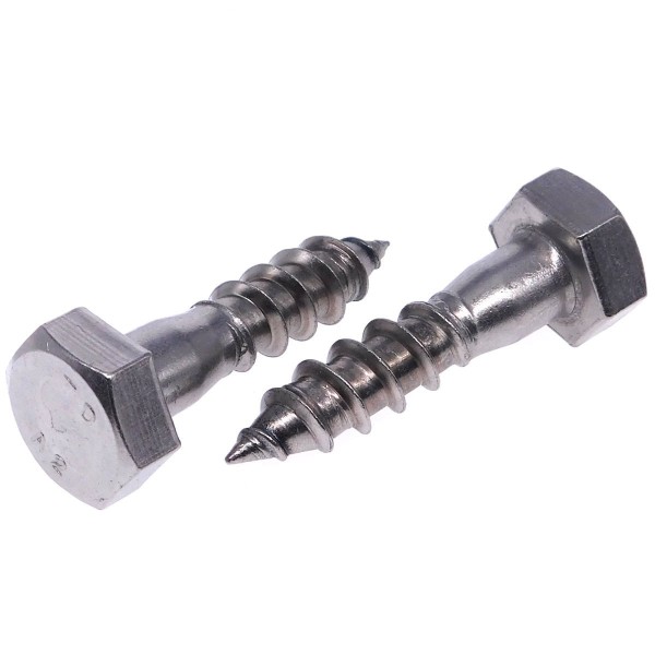 Schlüsselschrauben mit Holzgewinde Edelstahl A4 DIN 571