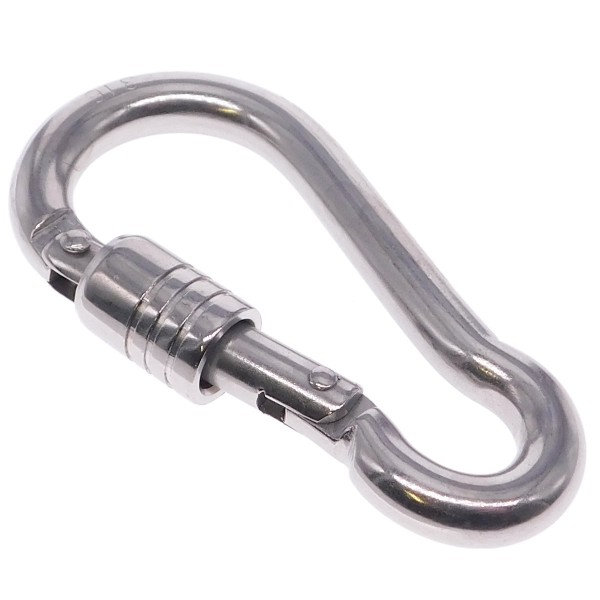Karabinerhaken mit Springverschluss Edelstahl A4 #8949