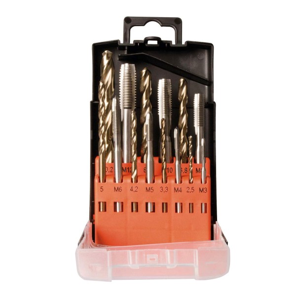 Maschinengewindebohrer M3-M12 Set 14 tlg HSS Co metrisch #91031
