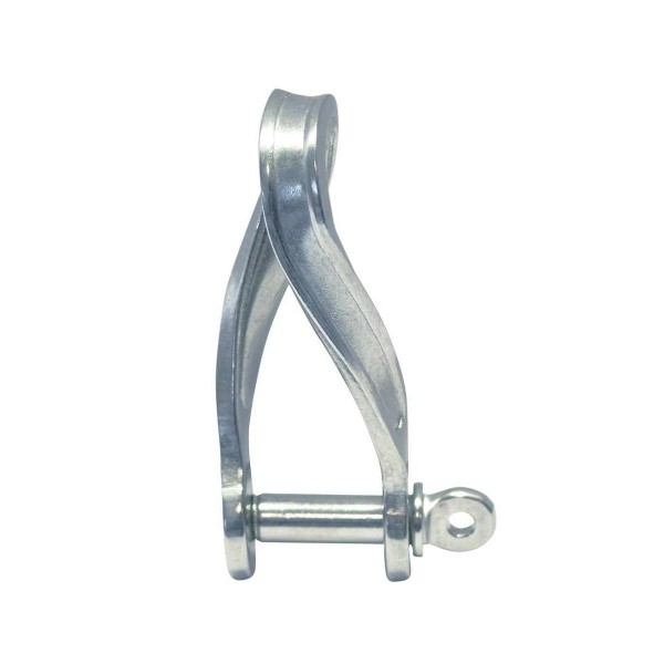 Flachschäkel gedreht mit Schraubbolzen Edelstahl A4