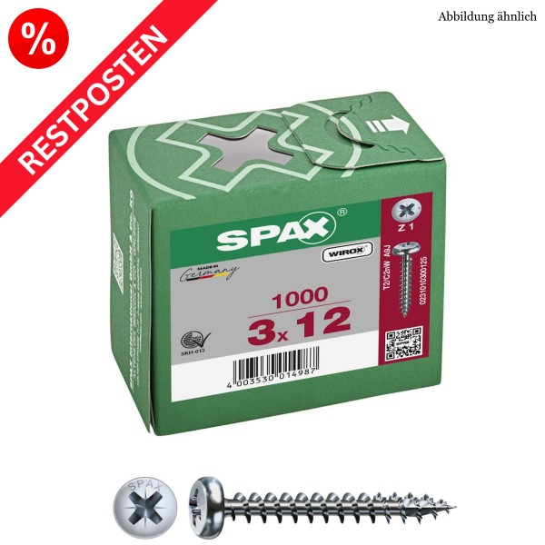 SPAX Universalschrauben PAN-HEAD PZ-Antrieb WIROX Restposten - 3,0x12