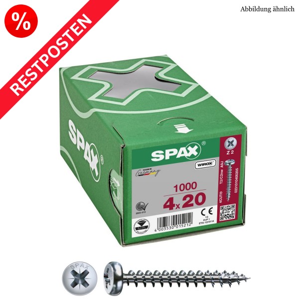 SPAX Universalschrauben PAN-HEAD PZ-Antrieb WIROX Restposten - 4,0x20