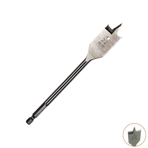 Flachzentrumbohrer 6,35 mm [1/4"] mit 6-kant Aufnahme