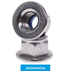 Flanschmutter mit Polyamid-Ring Edelstahl A2 DIN 6926