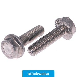 Sperrzahnschraube Sechskant mit Bund DIN 6921 Edelstahl A4 Sperrzahnschraube Sechskant mit Bund DIN 6921 Edelstahl A4