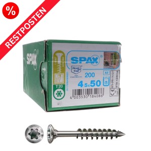 SPAX Fassadenschrauben T20 Linsensenkkopf A2 Restposten - 4,5x50 mm