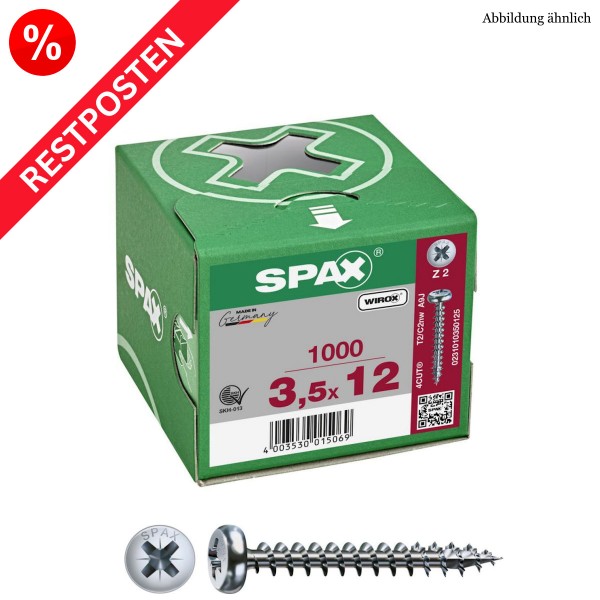 SPAX Universalschrauben PAN-HEAD PZ-Antrieb WIROX Restposten - 3,5x12