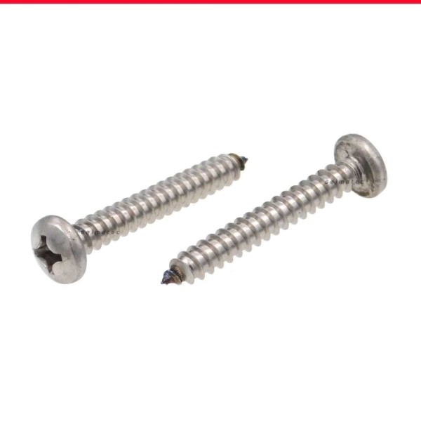 Blechschrauben 4,2 mm DIN 7981 Kreuzschlitz 4,2 x 6,5 bis 4,2 x 50 Edelstahl