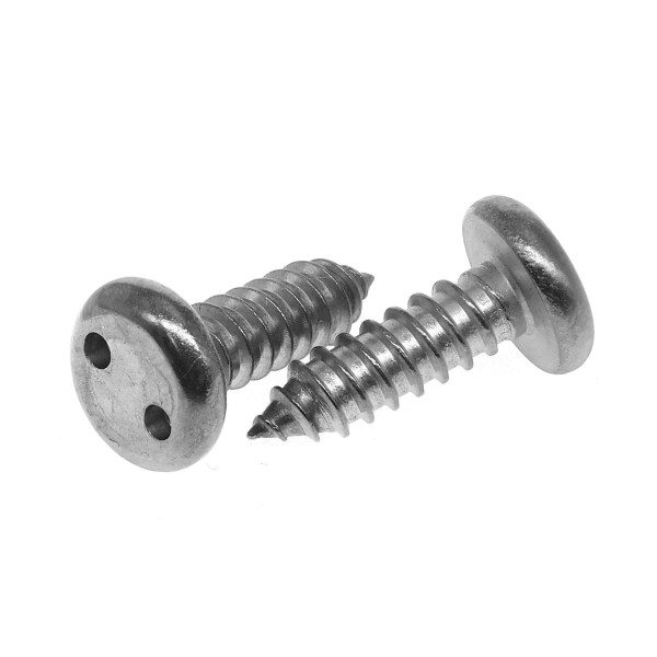 Sicherheitsschrauben Zweiloch mit Blechschraubengewinde Edelstahl A2