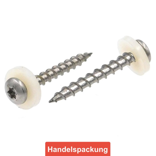 Fensterbankschraube A2 Grobgewinde TX Polyamidscheibe natur - B2B