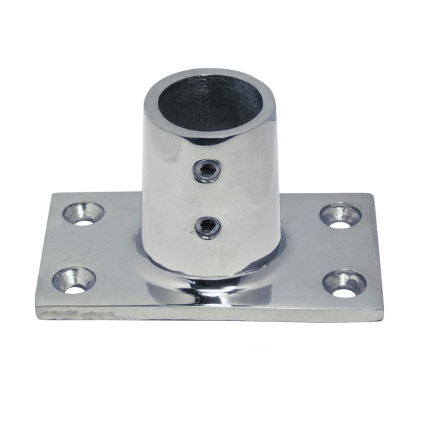 Relingfuß mit rechteckiger Grundplatte 90° Edelstahl A4-AISI 316 #082030