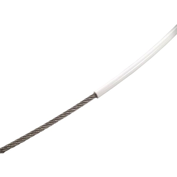 Drahtseil 7x7 sZ PVC weiss ummantelt Edelstahl A4