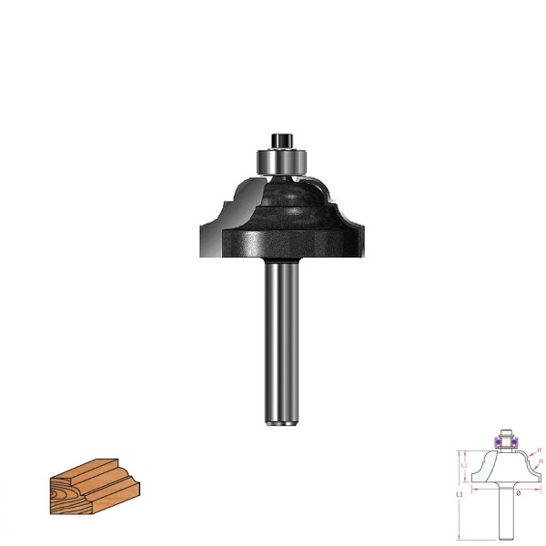 Profilfräser B mit Kugellager HM #0332140