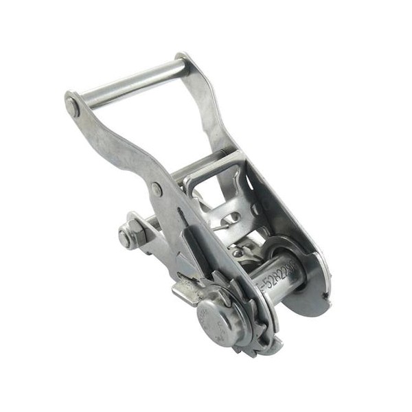 Gurtratsche mit breitem Griff Edelstahl A2 für Gurtband 25 mm