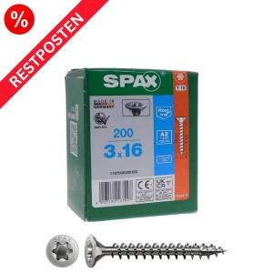 SPAX Universalschrauben Senkkopf TX-Antrieb Edelstahl A2 Restposten - 3,0x16