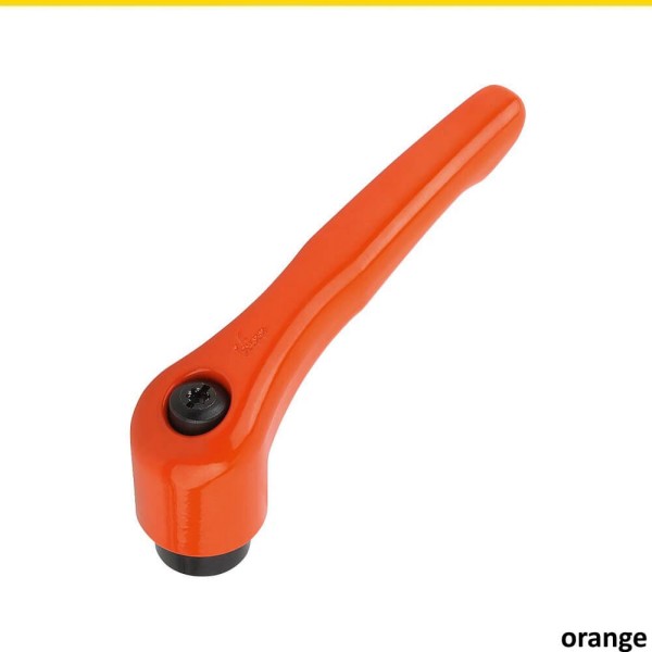 Klemmhebel orange mit Innengewinde aus Zinkdruckguss