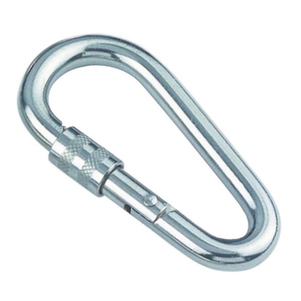 Karabinerhaken mit Sicherheitsmutter Edelstahl A4 #089580