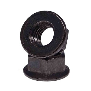 Sechskant-Flanschmutter A4-80 schwarz DIN 6923