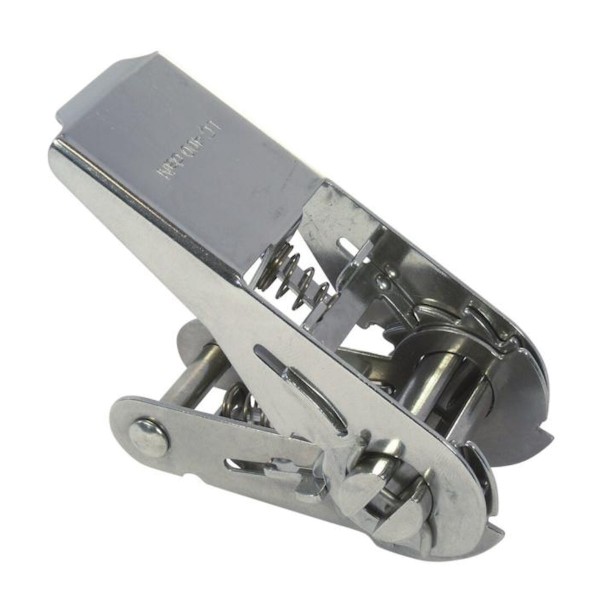 Gurtratsche mit flachem Griff Edelstahl A2 für Gurtband 25 mm