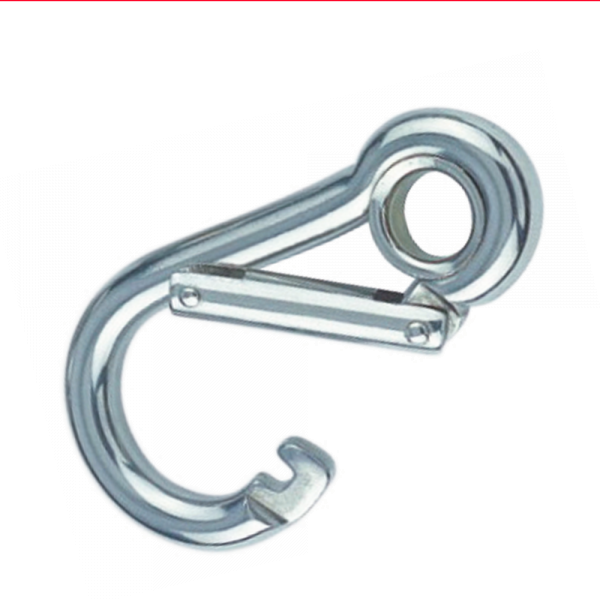 Karabinerhaken mit Spezialverschluss und Kausche Edelstahl A4 #8294