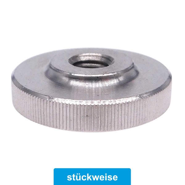 Rändelmuttern niedrige Form Edelstahl 1.4305 DIN 467