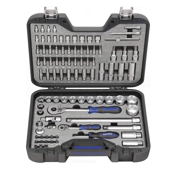 Steckschlüssel-Koffer 91-tlg. metrisch 1/4" + 1/2"