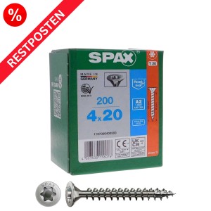 SPAX Universalschrauben Senkkopf TX-Antrieb Edelstahl A2 Restposten - 4,0x20