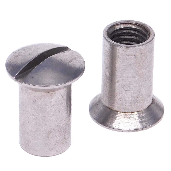 Hülsenmuttern Linsensenkkopf aus Edelstahl A4 Art. 9061