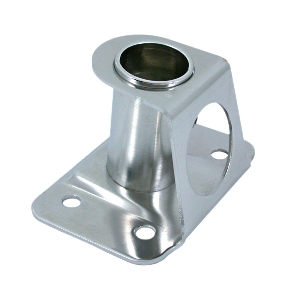 Relingfuß mit rechteckiger Grundplatte 90° aus Edelstahl A4-AISI 316